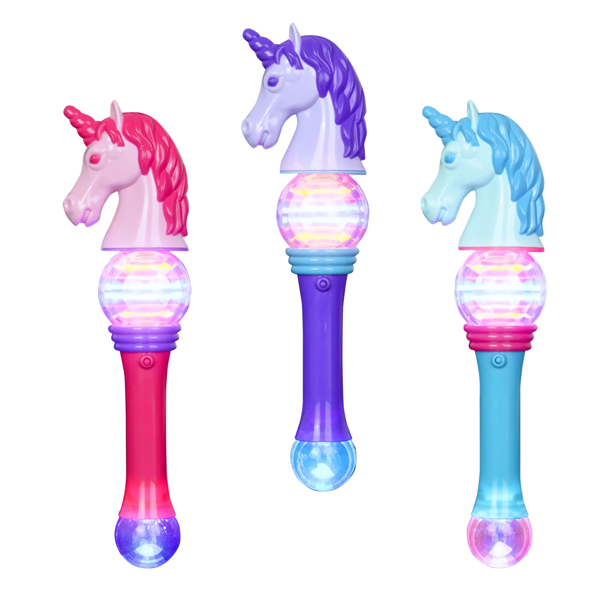 Forest & Twelfth 15" Spinning Unicorn Light Up Wand Princess Wand for Enchanting Adventures, LED Light Magic Wands for Girls