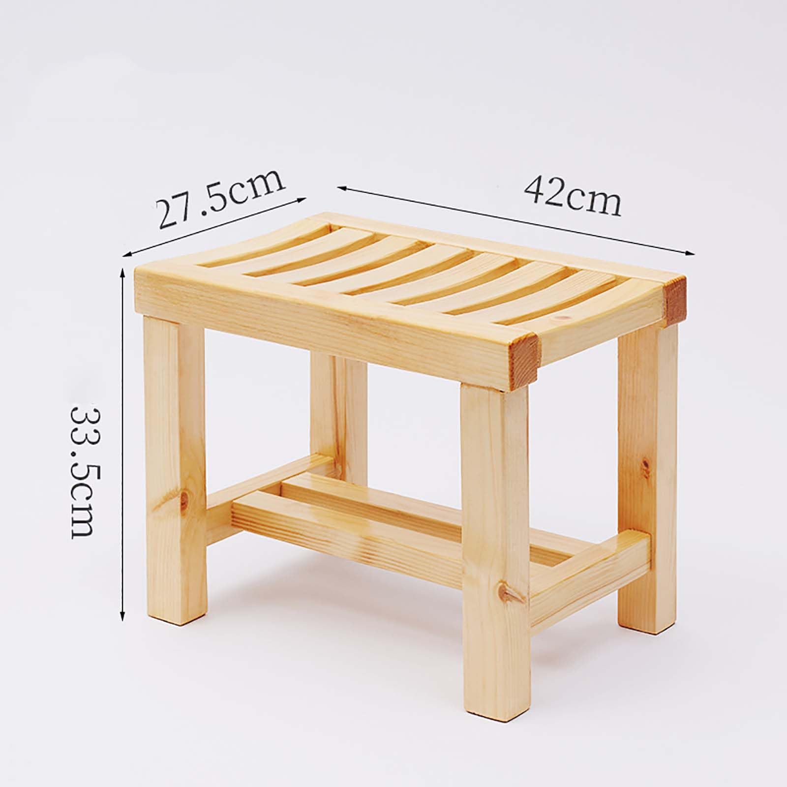 Taburete de ducha de bambú para afeitarse las piernas, banco de ducha impermeable y taburete de escalón, reposapiés marrón ligero para baños pequeños, perfecto para afeitarse fácilmente las piernas y