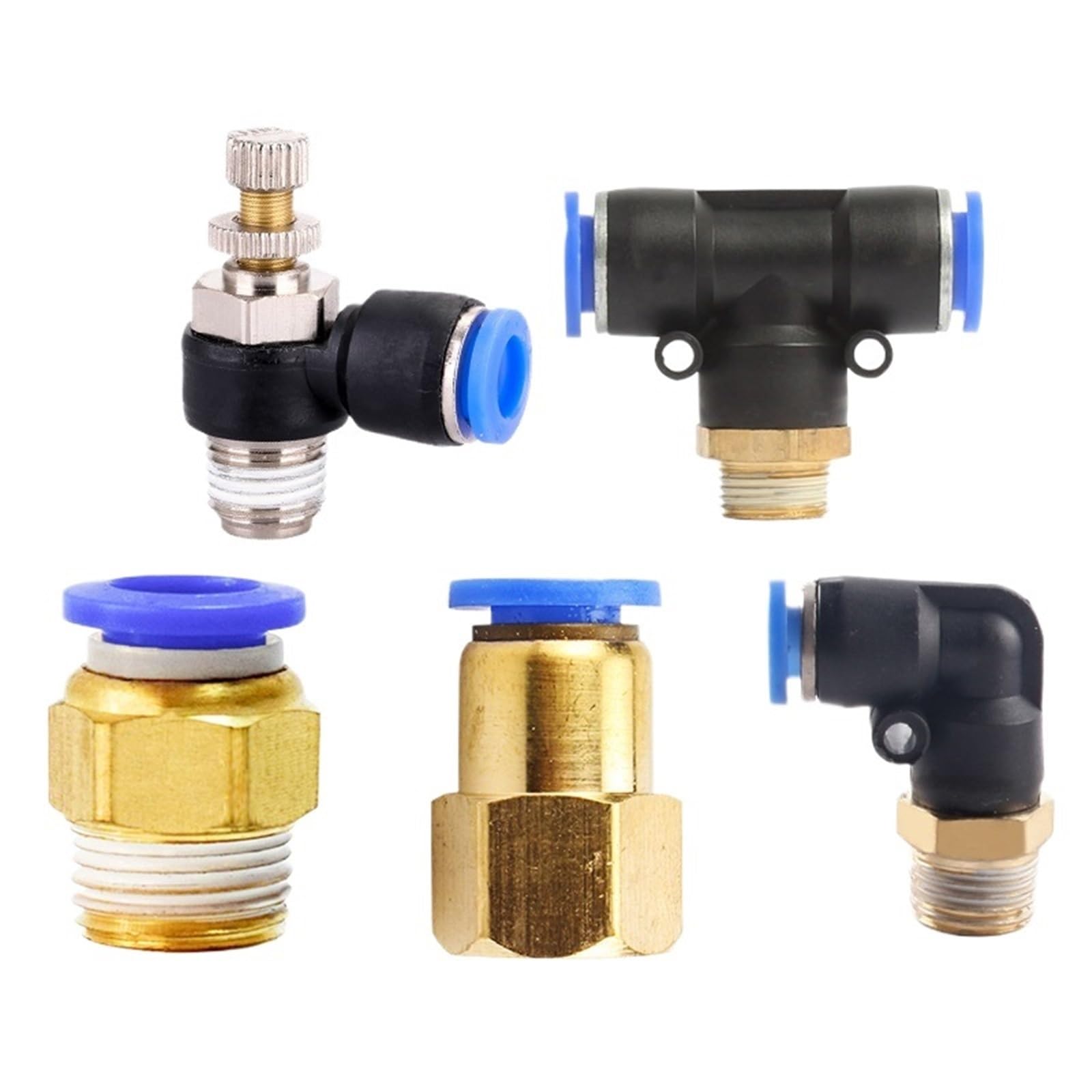 Raccordo pneumatico per connettore aria PCF/PL/PLF 4/6/8/10/12 mm filettatura 1/8 1/4 3/8 1/2 raccordi per tubi rapidi (8-03, PC)