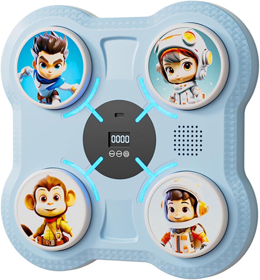 Music Boxing Machine, Training Punching Target with Gloves, Smart Music Boxing Trainer, Wall Mounted Exercise Punching Pad, Electronic Boxing Target Workout Equipment, for Home,Gym (GL-07)