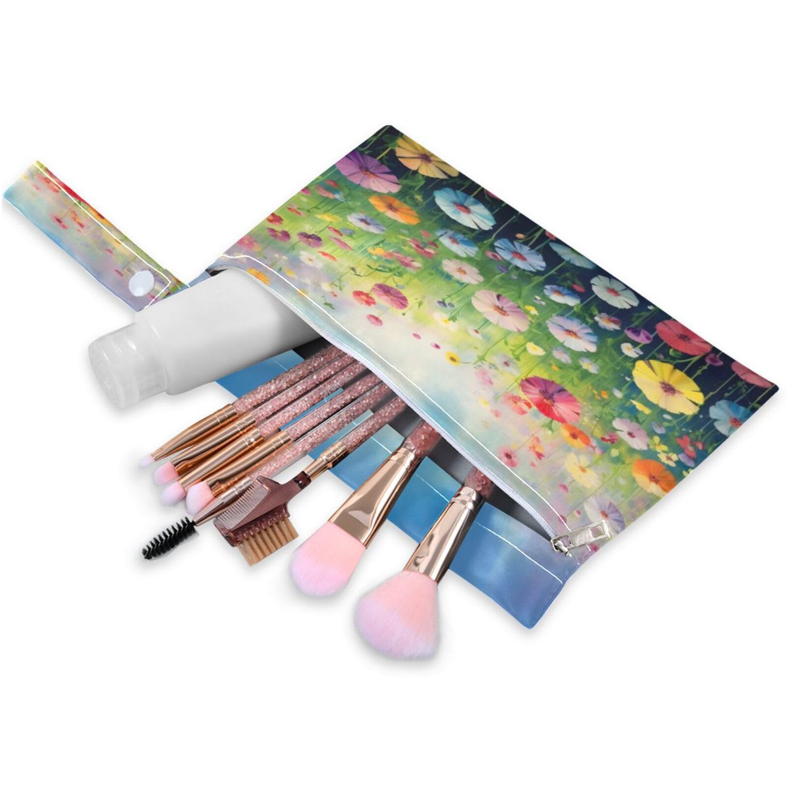 ATTX Abstract Floral Watercolor Wet Dry Bags 2-Pack - Reusable Cloth Diaper Storage for Travel, Beach & Gym | Multi-Use Waterproof Bags for Swimsuits, Baby Clothes, Sports Gear#538