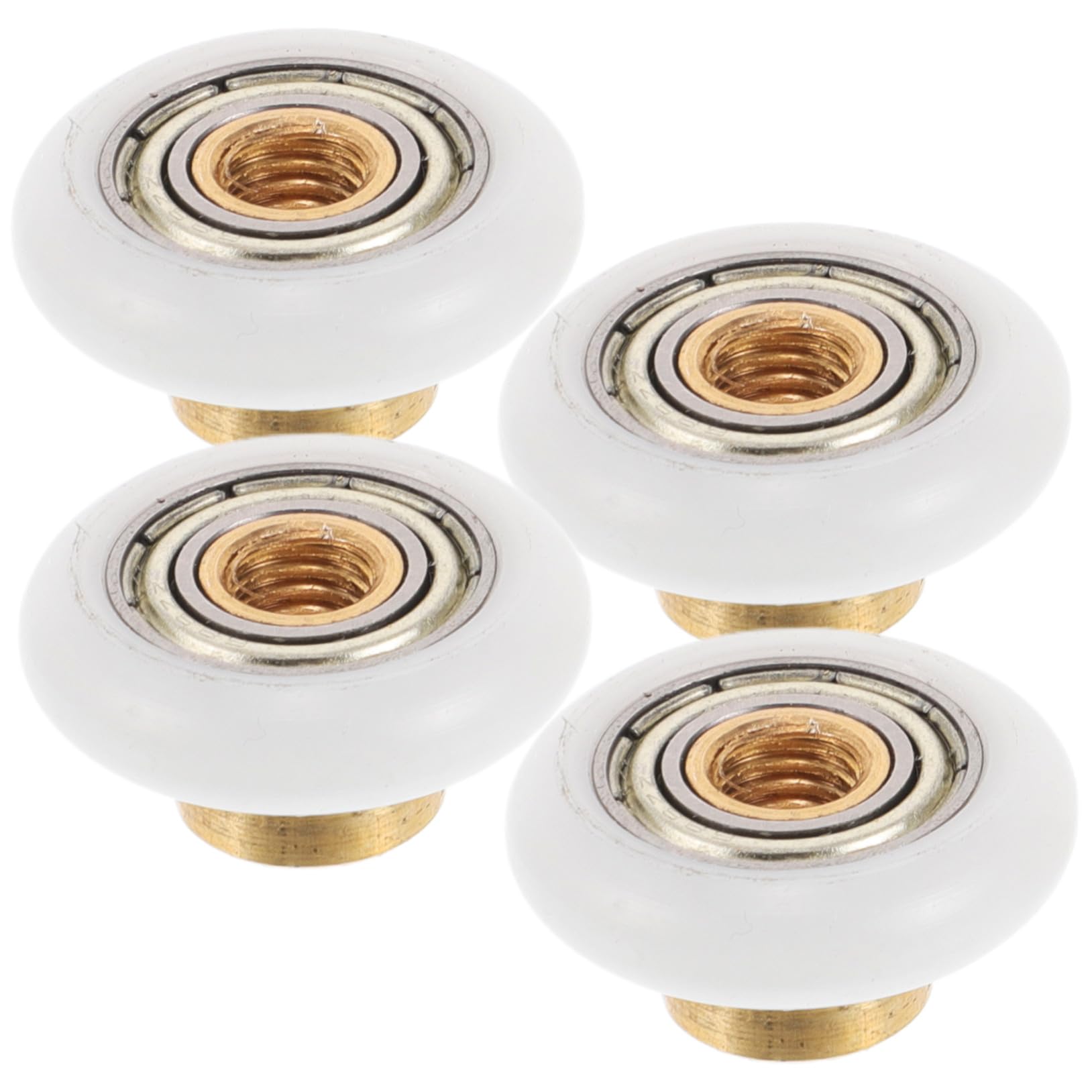 Rodillos para puerta de ducha y mamparas de cristal: kit de 4 ruedas planas correderas