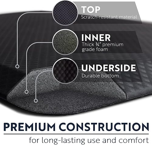 Miniatura 5 de Kangaroo - Alfombrilla de cocina antifatiga de 19cm 34pulgadas sin ftalatos no tóxica ergonómicamente diseñada para el suelo alfombras para oficina