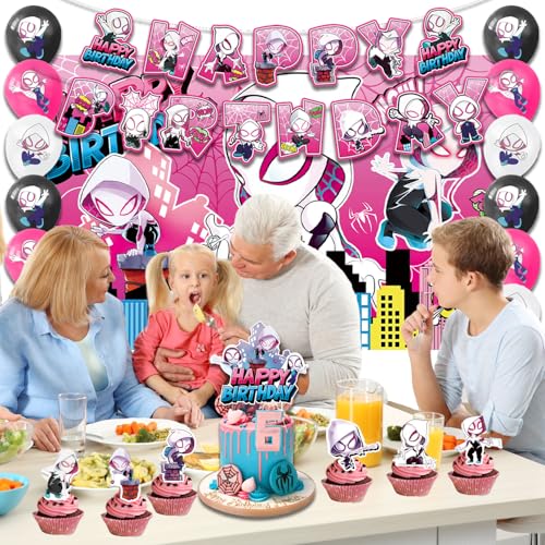 image for Generic 42pcs Spidey Birthday Party Supplies Pack Includes，Banner，