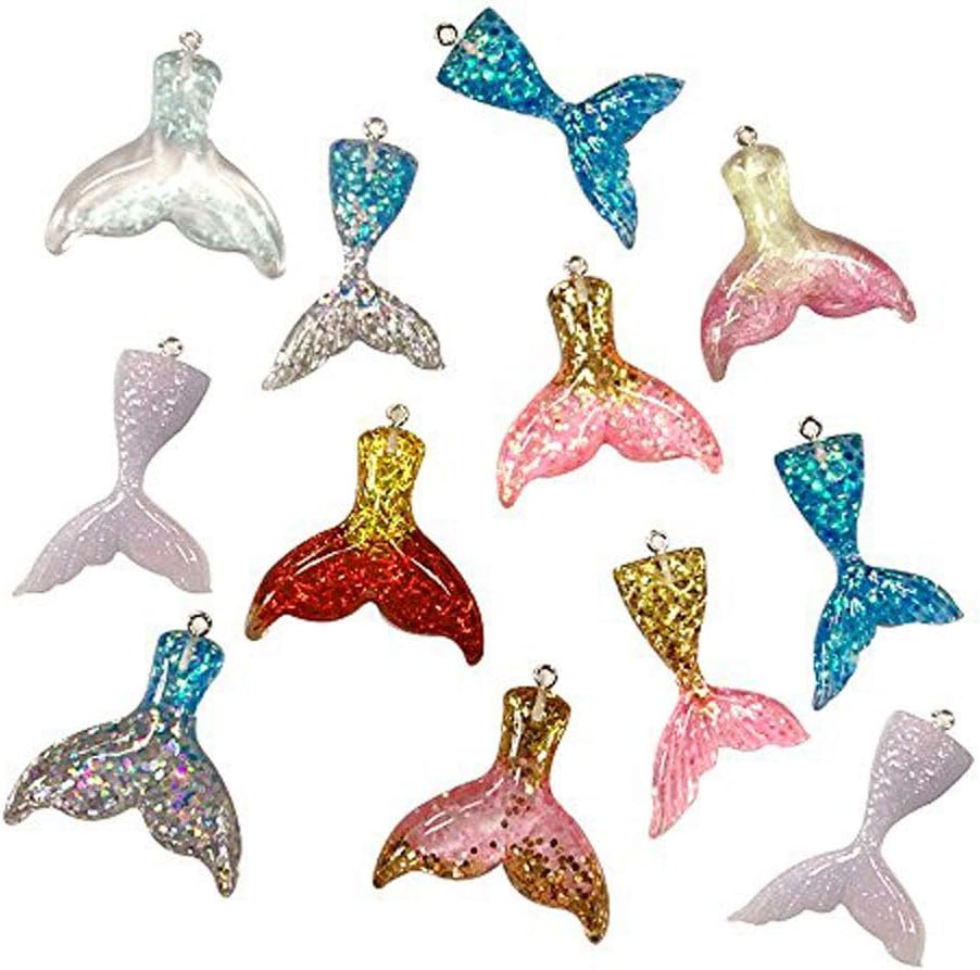 KEPATO Mermaid Acrylic Tail Kids Necklace DIY Pack of 12