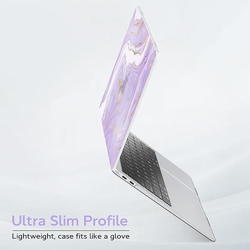 Miniatura 13 de B BELK Funda compatible con MacBook Air de 13 pulgadas 2021 2020 2019 2018 M1 A2337 A2179 A1932 Touch ID, carcasa rígida de plástico para Mármol oro