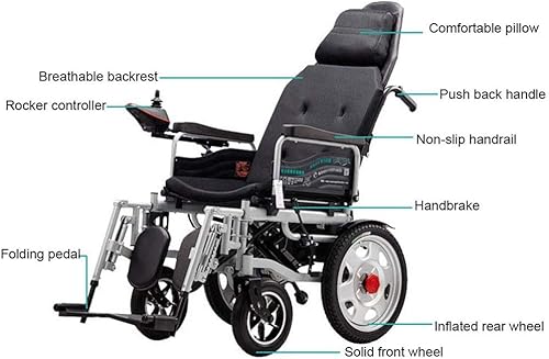 Miniatura 3 de NEOCHY Silla de ruedas portátil de moda, plegable, portátil, compacta, para la movilidad, silla de ruedas totalmente automática, reclinable, de