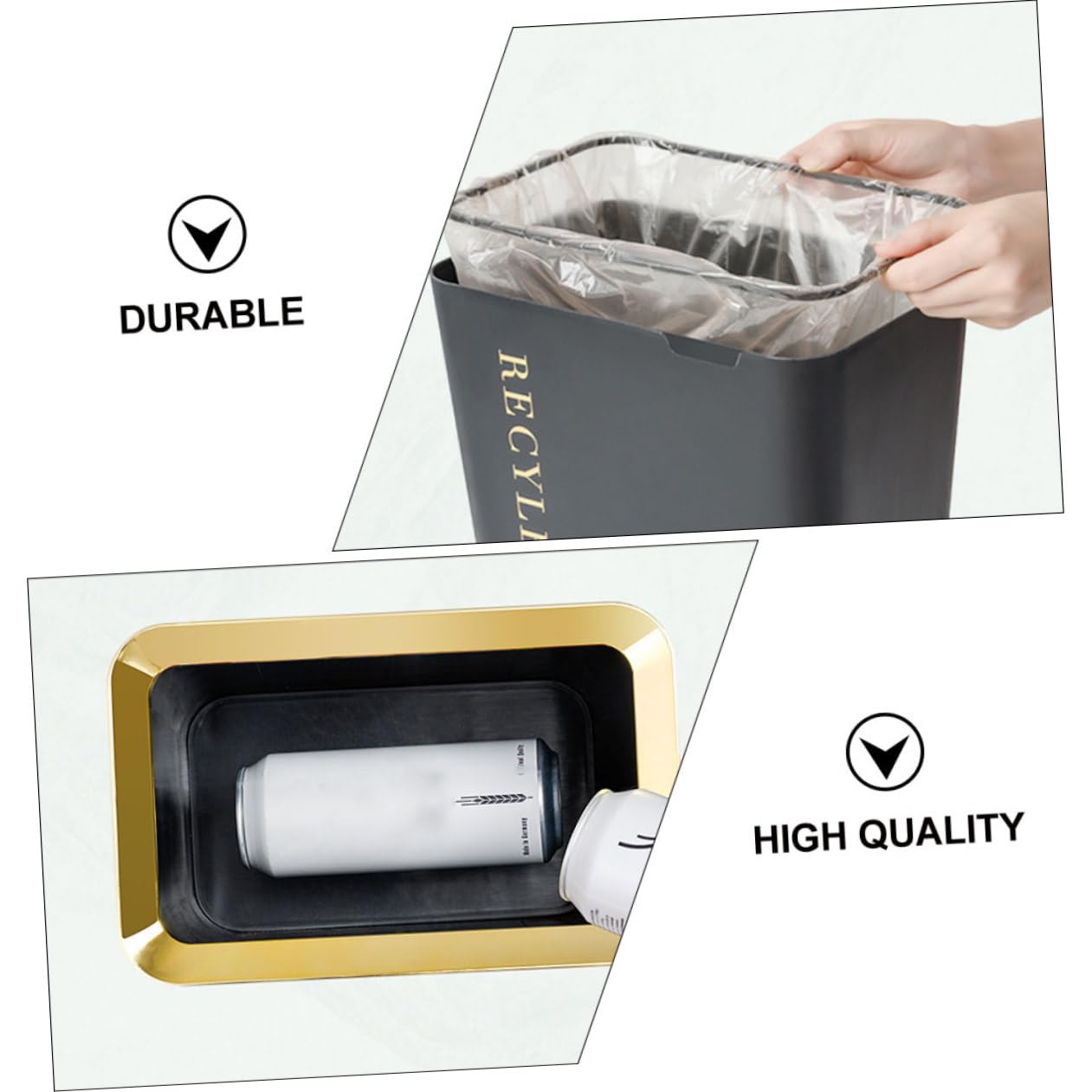 UKCOCO 1 pieza Cubo de Basura Papelera de Almacenamiento Nordic Organizador de Residuos para Cocina y Oficina Diseño Simple y Ligero Recipiente Resistente y Elegante