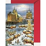  Ansichtskarte mit Adventskalender \'\'Erfurter Weihnachtsmarkt\'\'