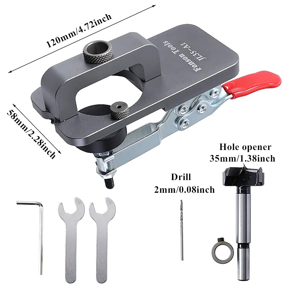 Cerniera Jig,35mm Dima di Foratura Cerniere,Maschera per Foratura a Cerniera Nascosta per Legno Ante Cucina Mobili a Scodellino Nascosta ​Strumento di Guid