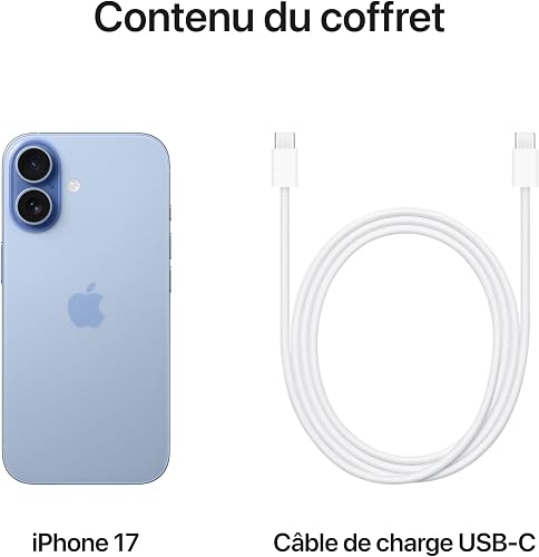 Apple iPhone 17 256 Go : Écran 6,3 pouces avec ProMotion, Puce A19, Caméra avant Center Stage, Meilleure résistance aux rayures, Autonomie d’une journée ; Aube - 6