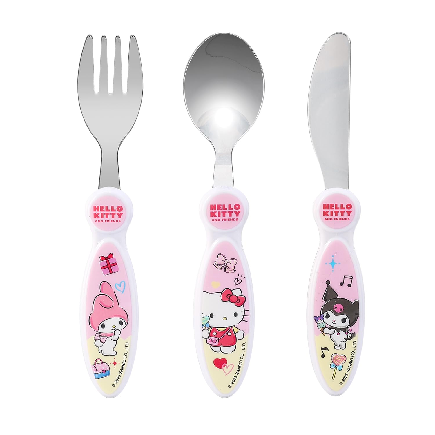 Hello Kitty & Friends Children's Kids 3pcs Cutlery Set - Knife/Fork/Spoon