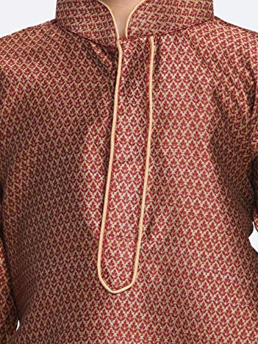 Image of JBN Creation VASTRAMAY Baby Boys' Cotton Silk Blend Kurta Pyjama Set VASBK047MAnPRG 14