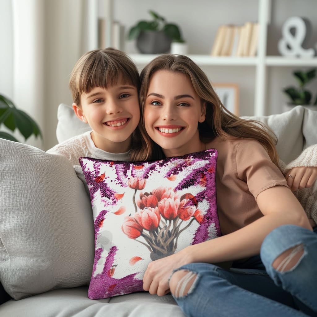 Jasnofioletowe cekinowe poszewki na poduszki puste miejsca sublimacja cekinowa poduszka puste miejsca cekinowa poduszka lawendowa poszewki na poduszki odwracalne cekiny sekwencja sublimacja poszewka na poduszkę 40 cm x 40 cm 4 szt