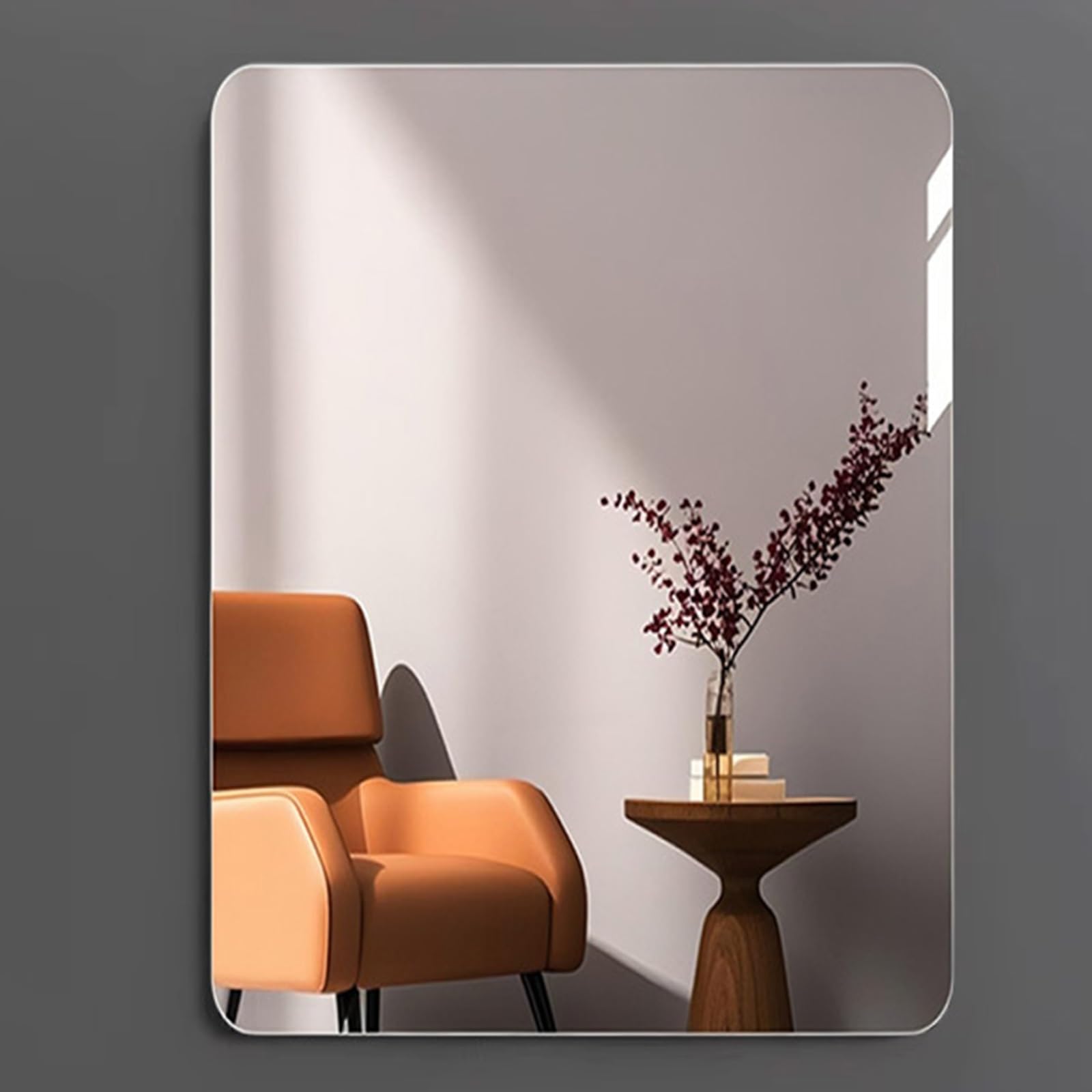Spiegel Selbstklebend HD Glas Wandspiegel Ohne Rahmen, Badezimmerspiegel Kleben Rechteckig Badspiegel Ohne Bohren, Modern Deko Spiegel Klebespiegel(30 * 30cm)