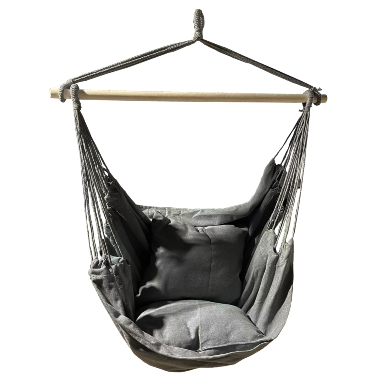 Marvin Amaca Poltrona Sospesa da Giardino Qatar Patio Sedia a Dondolo Seduta Imbottita con cuscini, da Appendere 100X130CM (Grigio)