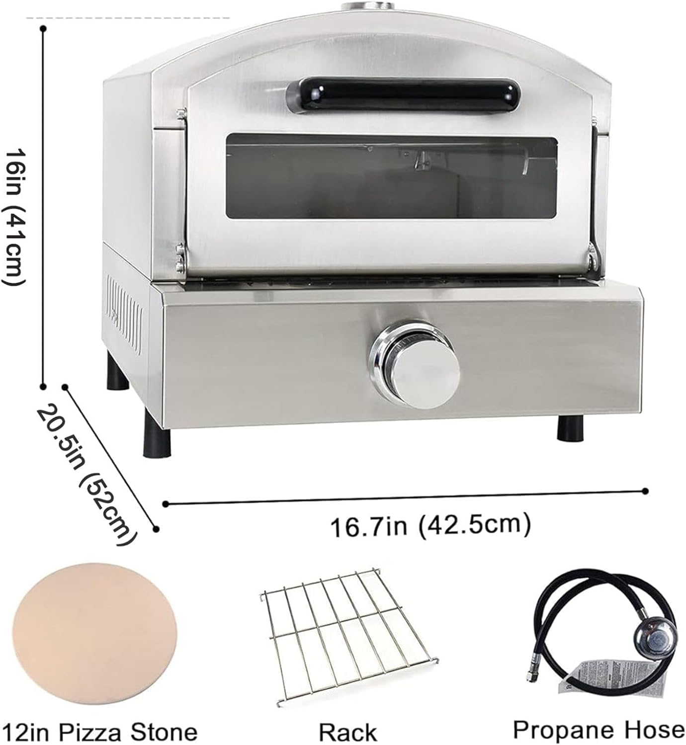 Electric/Gas Pizza Oven, Double-Layer Stainless Steel Countertop Pizza Maker Machine, for Home and Backyard Camping (Electric)