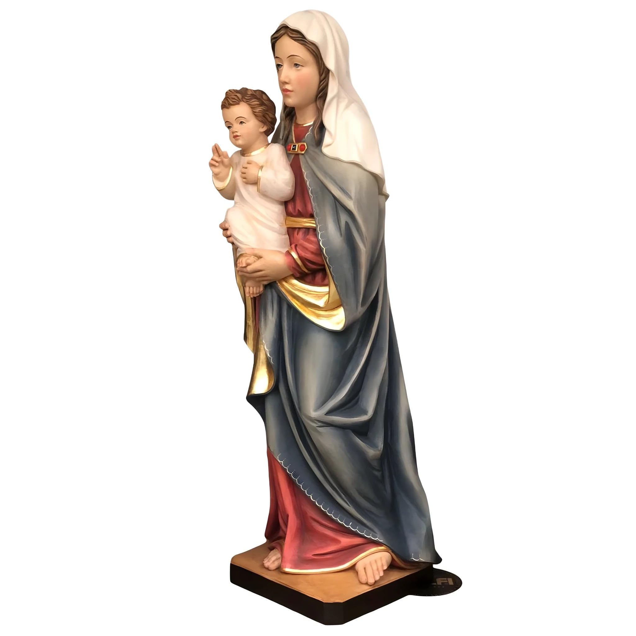 Dolfi | Matka Boża Nadziei z włókna szklanego 120 cm | Naturalne drewno w Val Gardena | Figurka szopka