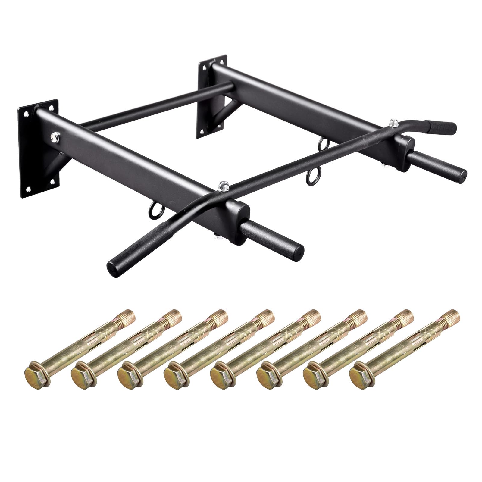 Hansson Sports® Barra per trazioni, montaggio a parete, portata fino a 350 kg, 3 occhielli per sacco da boxe, trx o imbracatura, tasselli pesanti e viti per il montaggio