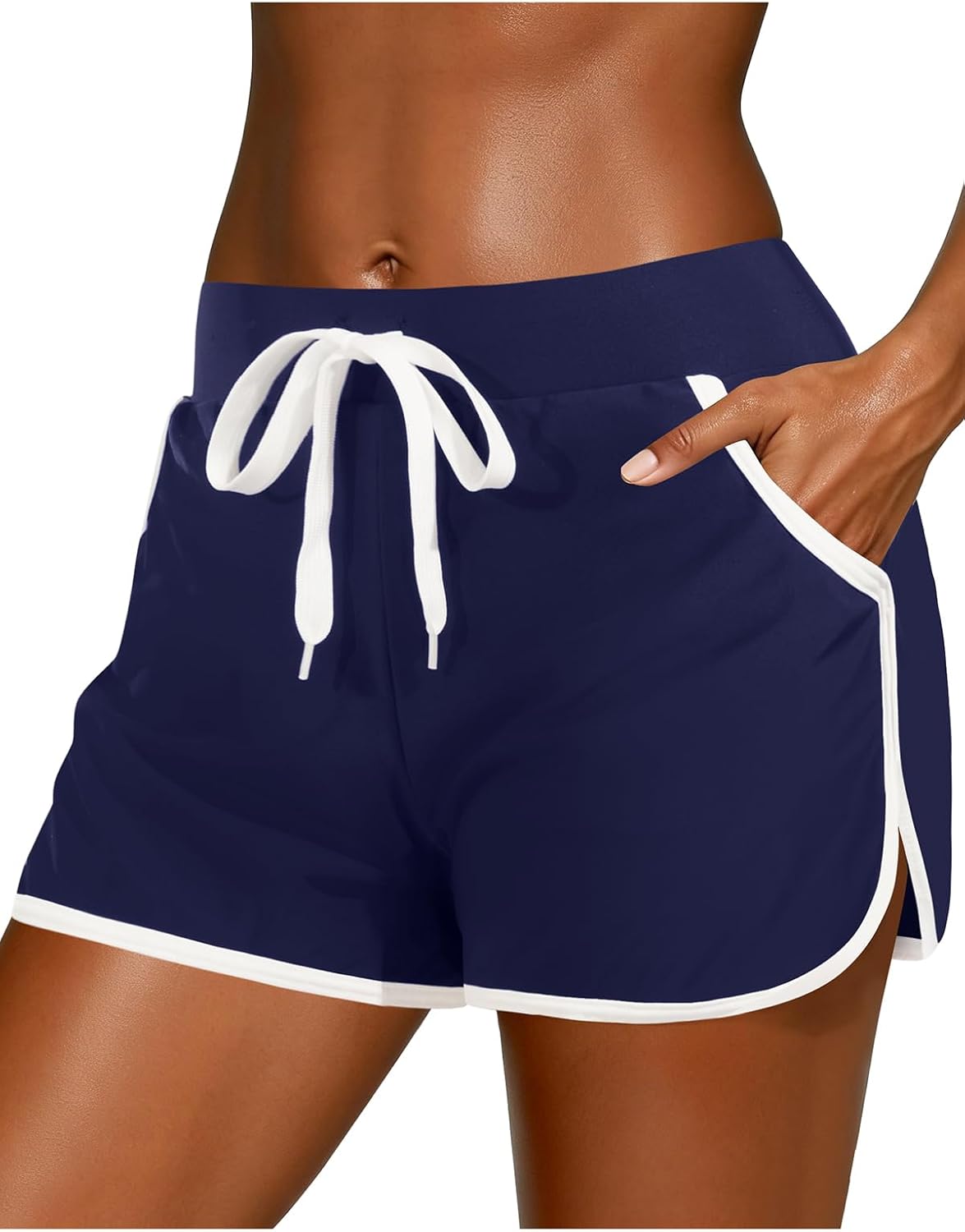 Tempt Me Women Swim Shorts with Pockets - Beach Boardshorts Drawstring Swim Trunks Bathing Suit Bottoms 2025