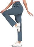 Women's Golf Pants Wrinkle Free UPF 50 Casual Pants Quick Dry Lightweight Travel Pants for Women on Plane with Zipper Pockets