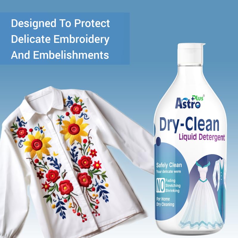 Image of ASTRO PLUS + 250ML Dry Clean Liquid Detergent With 250ML Color Protector | Ultimate Protection For Silk Saree and Chiffon, Cotton, Georgette, Linen, and Woolen | Gentle Wash For Delicate Fabrics