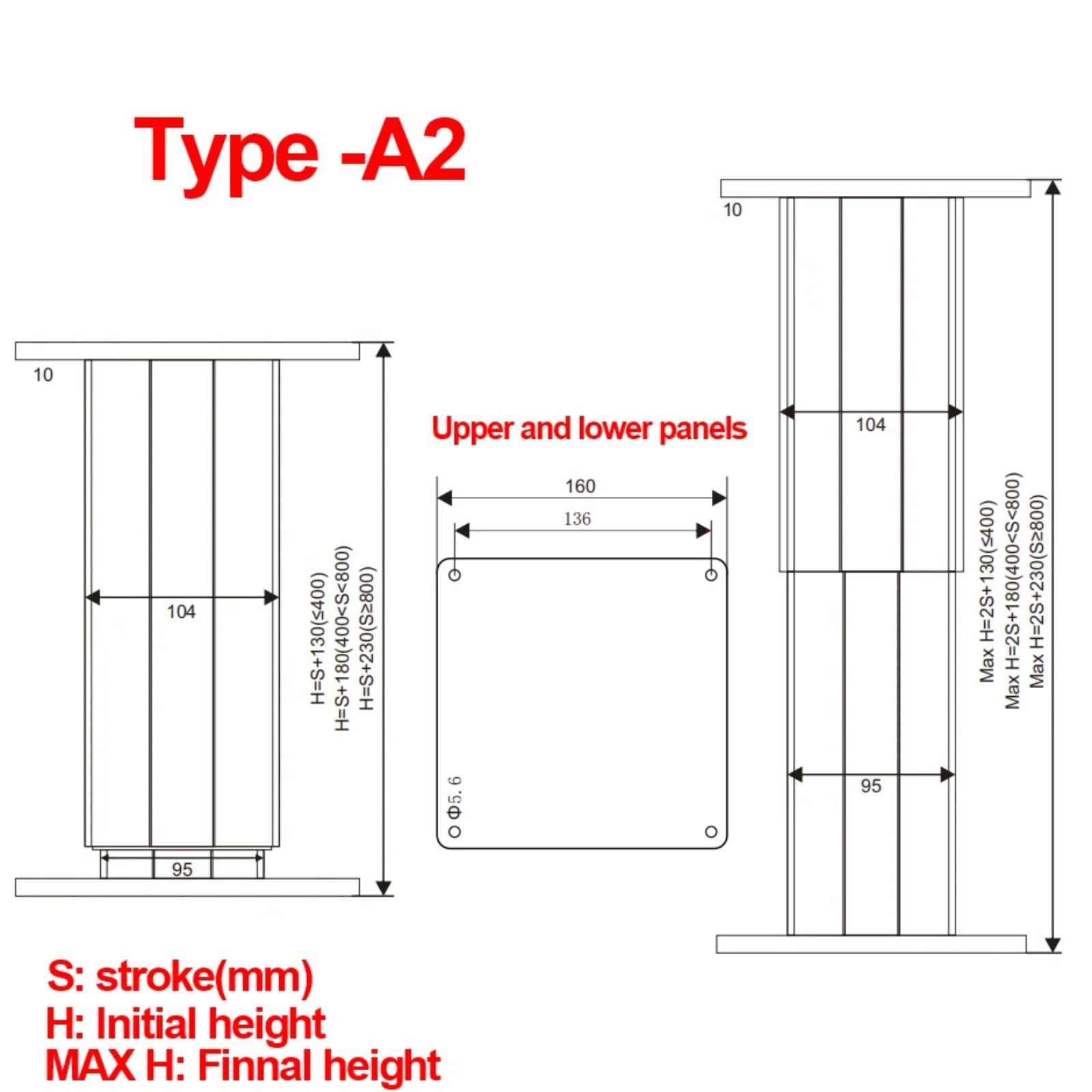 Hebe Säule 250kg Lasten 24V Motor Aluminium-Legierung Tatami Tisch Hebeplattform Höhe verstellbar(1200MM Itinerary; DC24V 13MMS 800N; 1PC)