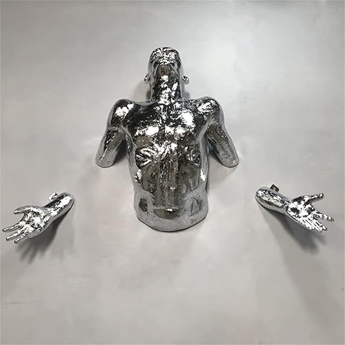 HJDSUDU Escultura de pared de hombre escalador, hombre fragmentado en la pared, estatua de arte de pared hecha en 3D, escultura de decoración del