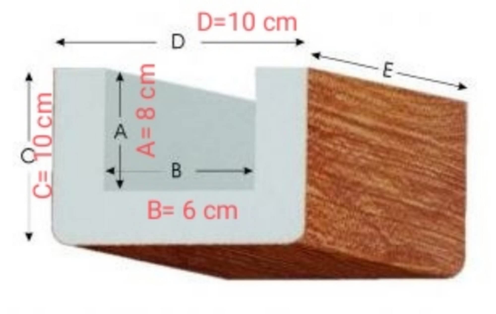 Trave finto legno lunghezza 100 cm. (L10xH10 cm, Bianco)