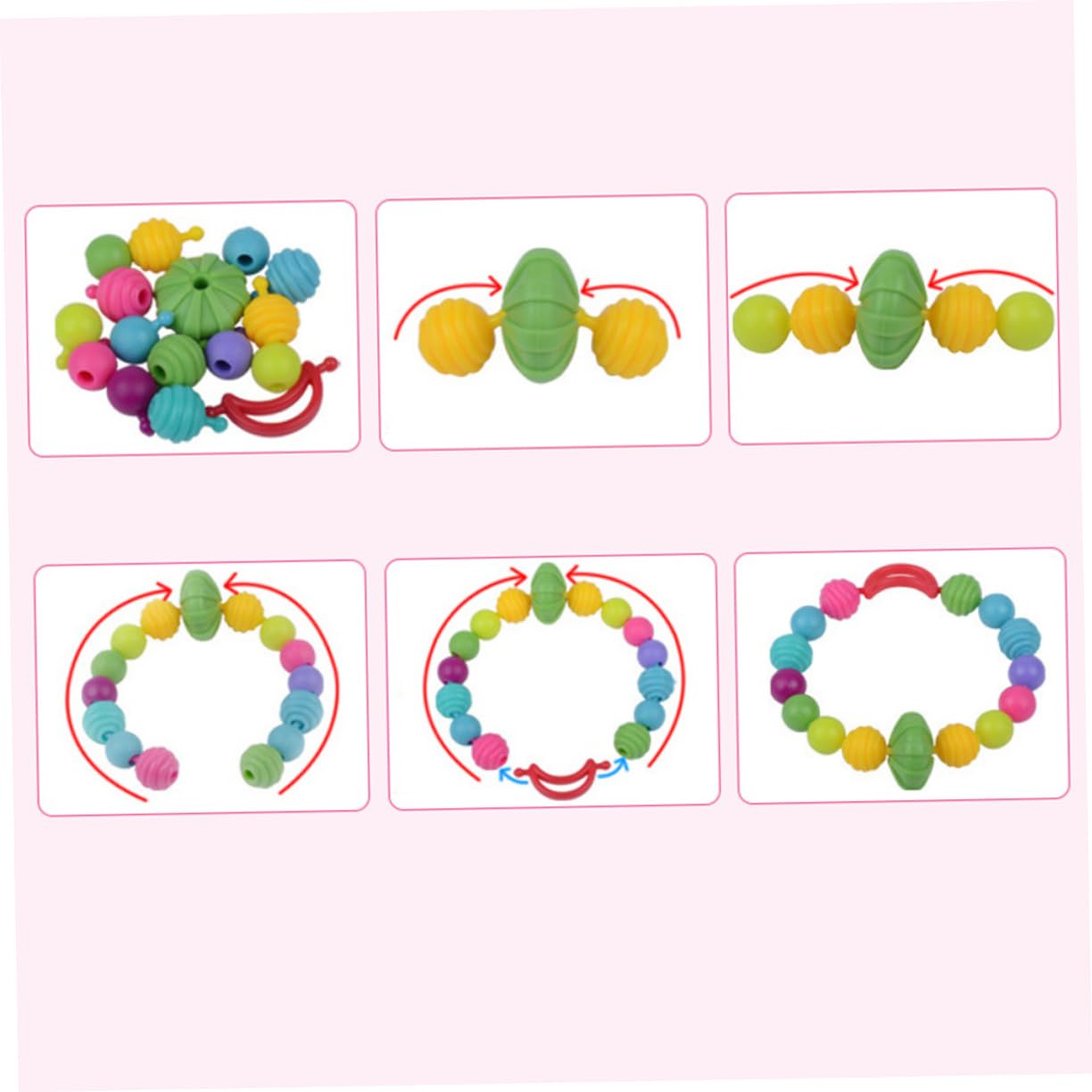 BESTonZON Juego de Cuentas de Plástico para Pulseras Diy, 1 Caja, Niñas