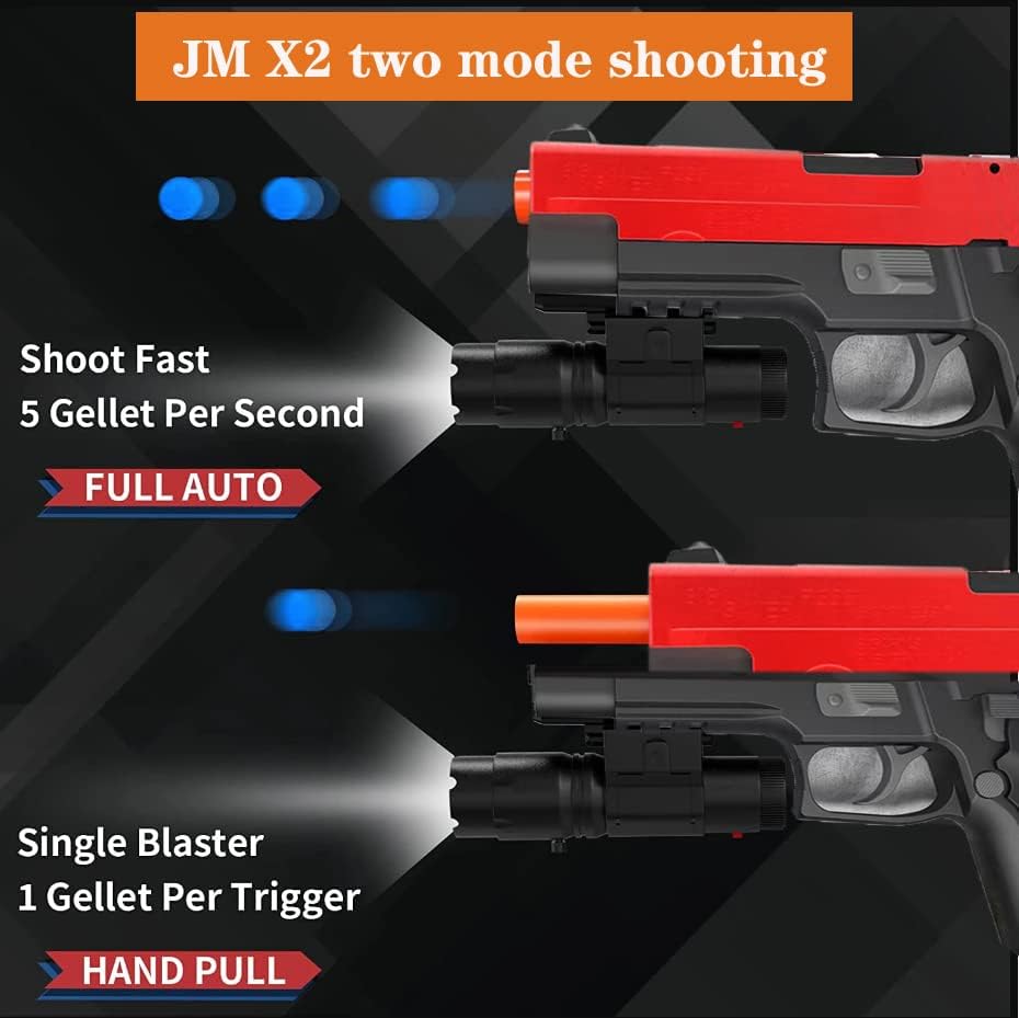 Miniatura 2 de JM X2 - Lanzadores eléctricos de bolas con juguetes de tambor, lanzadores de bolas de salpicaduras con 3 W + bolas de munición y gafas de seguridad,