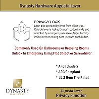 Vista 4 de Dynasty Hardware Passage Door Lever Lockset, ADA Compliant, Grade 2 Heavy Duty Non-Locking Handle for Hallway or Closet Use, Satin Chrome Finish