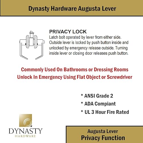Miniatura 4 de Dynasty Hardware AUG-26D - Palanca de servicio comercial (grado 2, ADA, acabado cromado satinado), AUG-20-26D