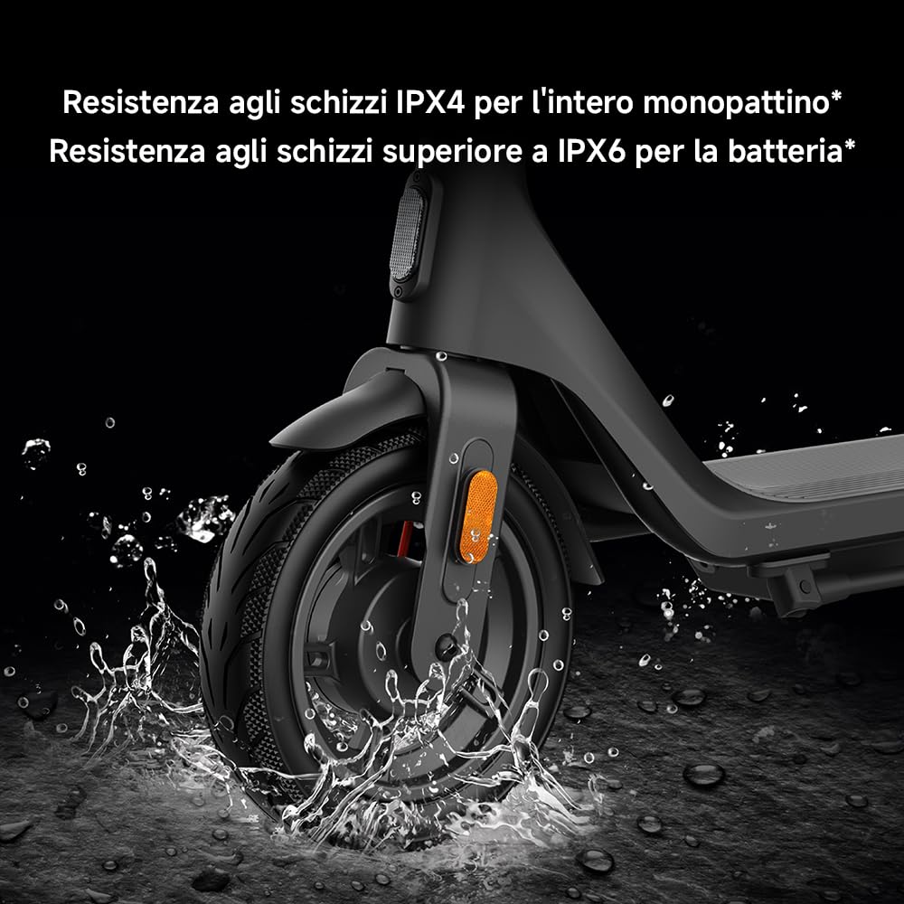 Xiaomi Electric Scooter 4 Lite (2a Gen), Design aerodinamico, Pneumatici 10", Autonomia 25km, Max 20km/h, Motore 300W*, Pendenza max 15%*, Doppio freno (Tamburo ant. + E-ABS post)