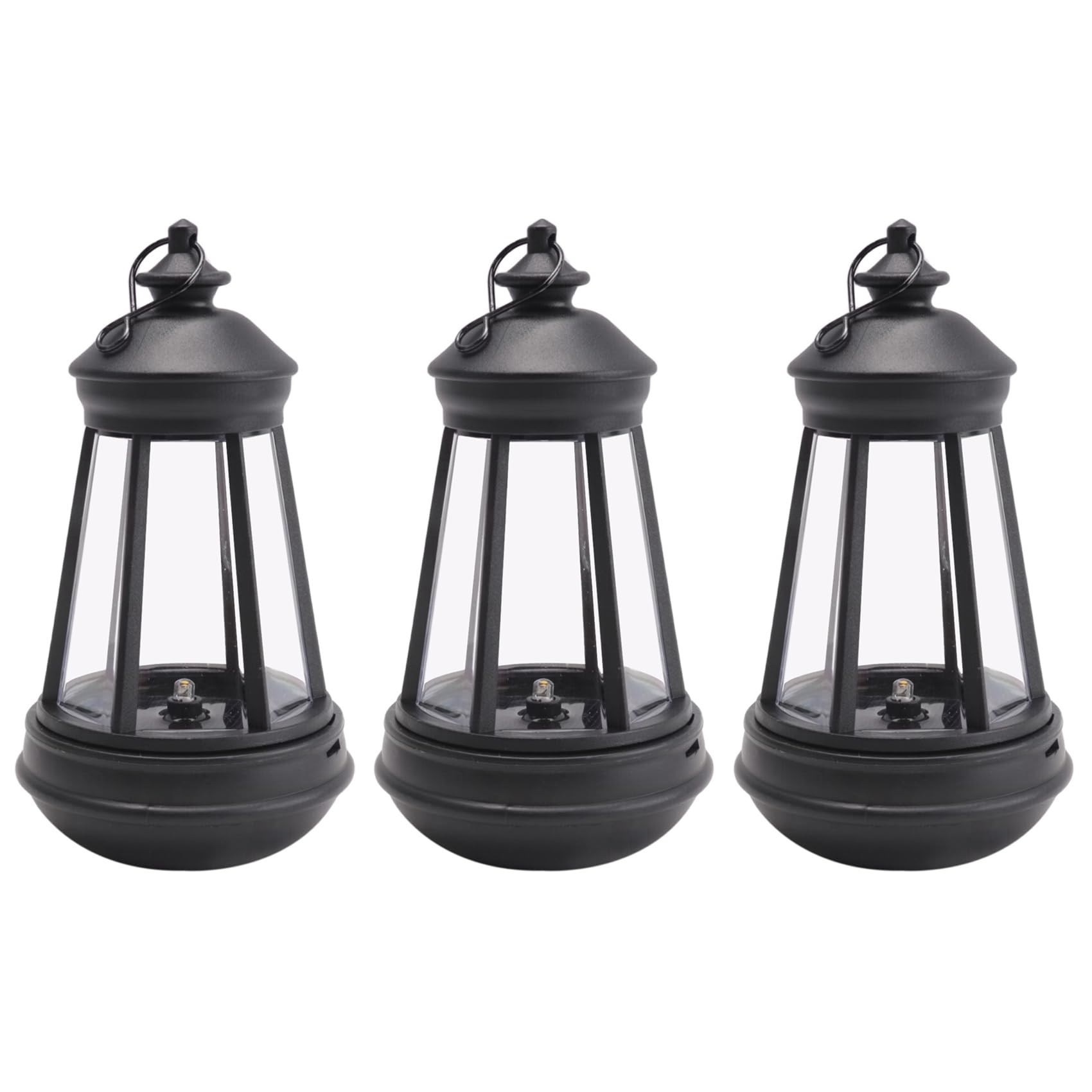 Vjsujehgy 3X Solar Lantern Outdoor Waterproof Large Lighthouse Lantern Led Light Source Garden Decorative Lights