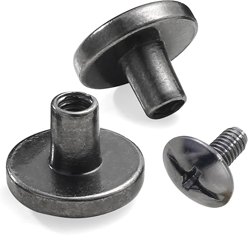 Miniatura 4 de YORANYO 30 juegos de tornillos Chicago remaches de cuero, remaches de metal para ropa, tornillos de fijación de Chicago con púas y tachuelas para