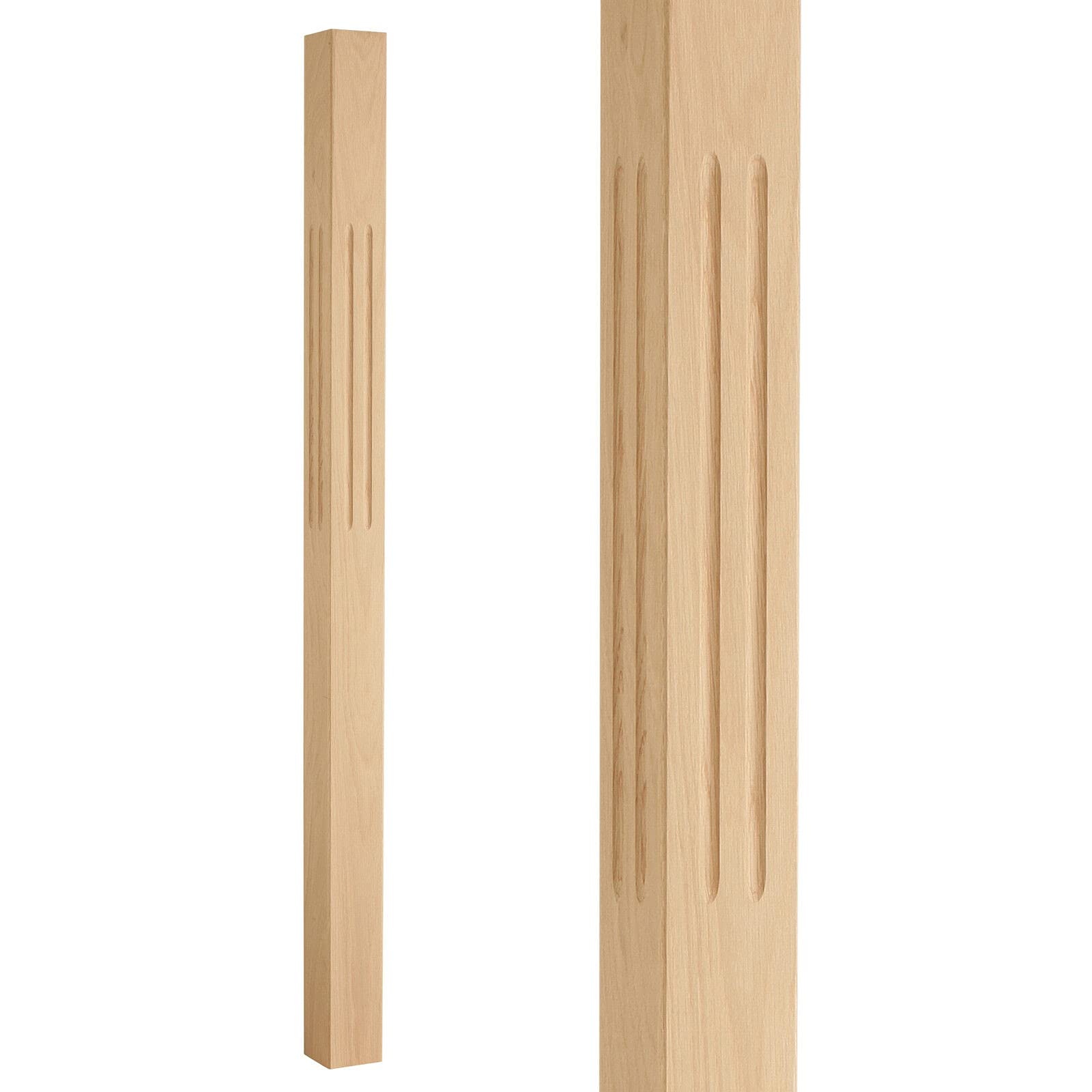 Blueprint Joinery 1500Mm Square Fluted Oak Newel Post (1500Mm Full Post)