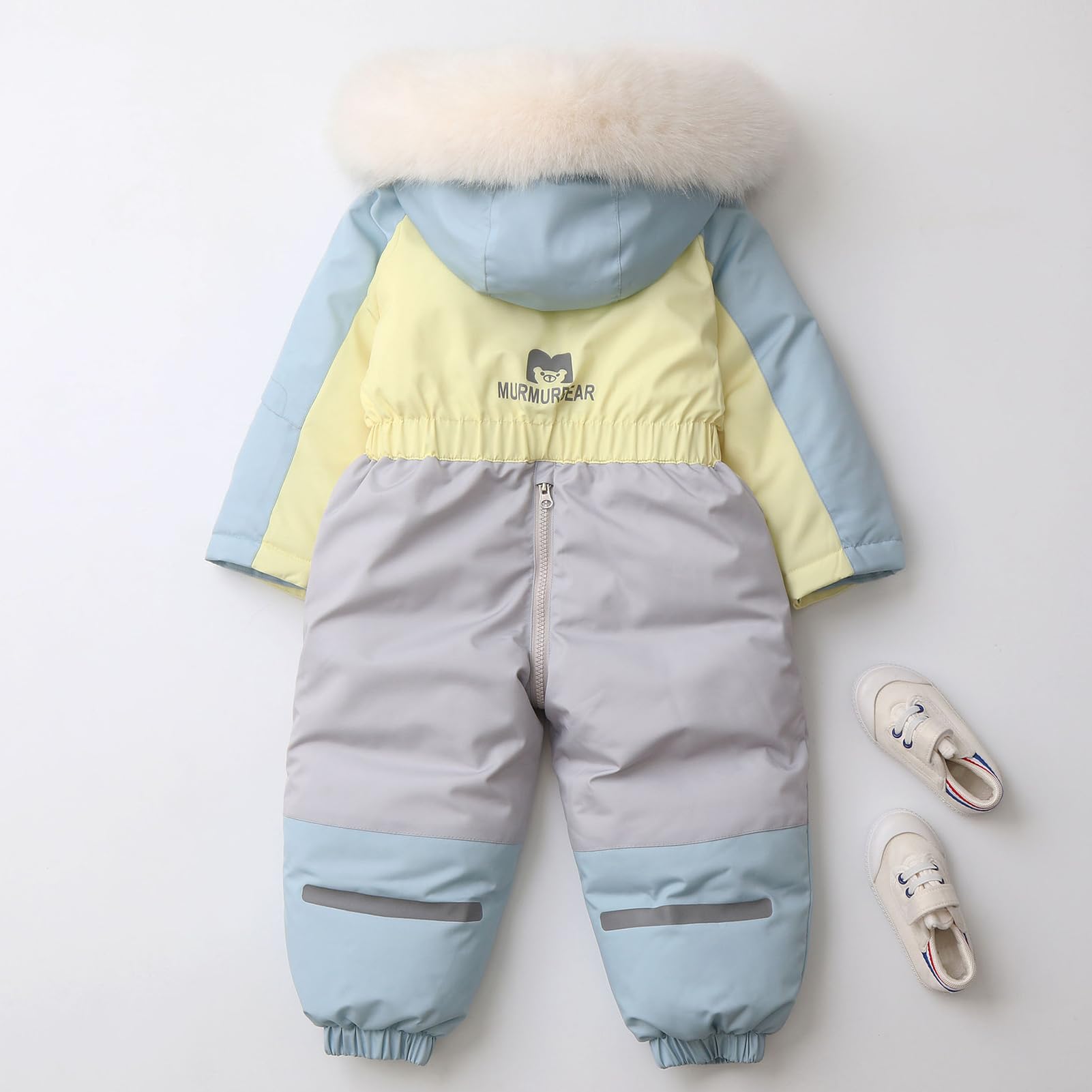 Combinaison de Neige Enfant Fille à Capuche Barboteuse Garçon Doublée de Polaire Combinaison de Ski Bébé Chaude