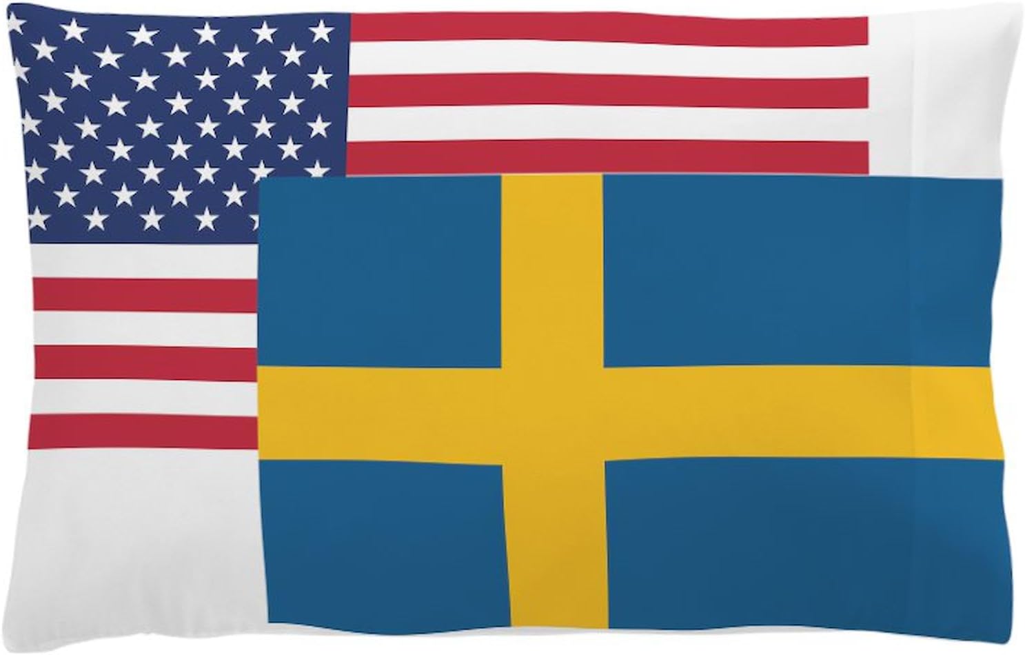 CafePress American and Swedish Flag Pillow Case Standard Size Pillowcase, Lumbar Pillow Cover Fleece