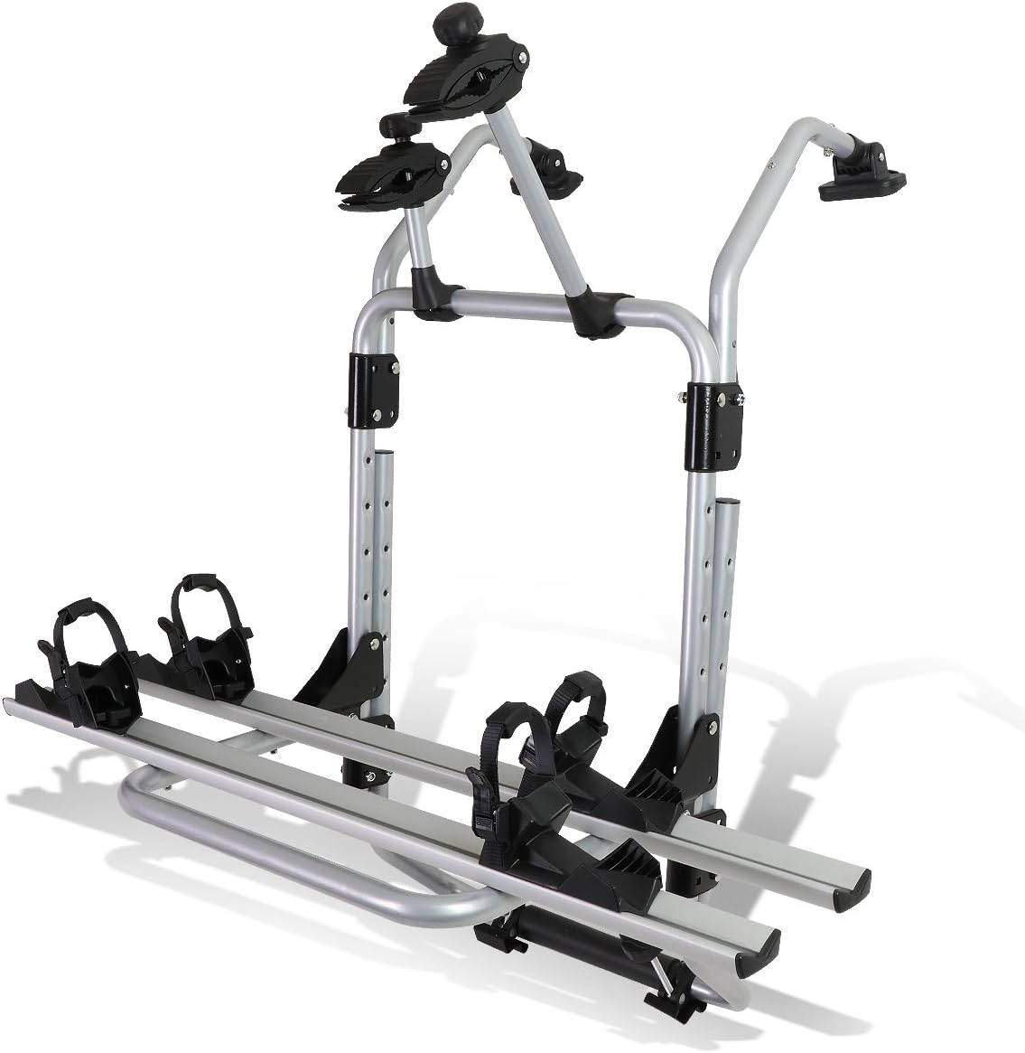 Auto Dynasty Rear Trunk Mount 2-Bike/Bicycle Rack Carrier, Powder Coated, Silver