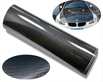 CVANU Self Adhesive Black 5D Carbon Fiber Vinyl Wrap Film Car Wrapping Vinyl Sticker for All Car_ 12''x120''inch