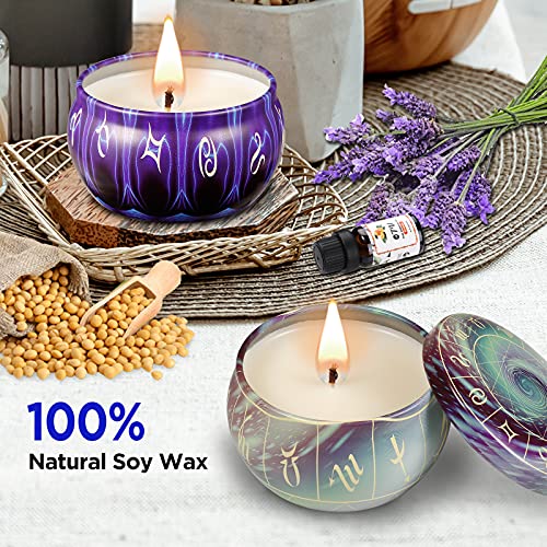 Scented Candles Gifts Set, 12 Constellations Soy Wax Jar Candles Set