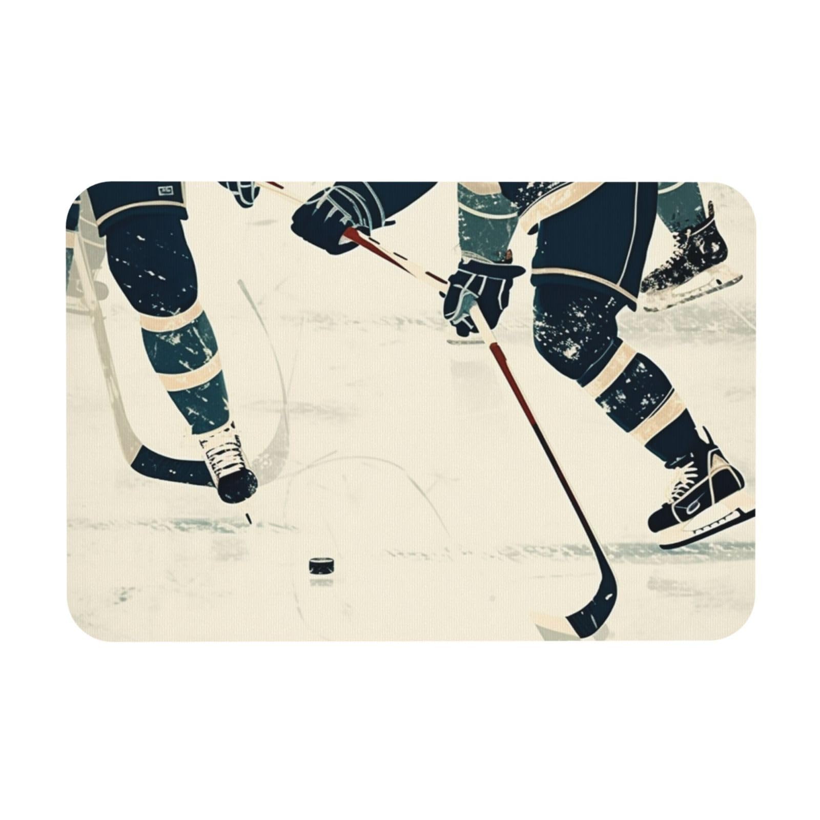 Tapis de douche antidérapant super absorbant hockey sur glace en pierre