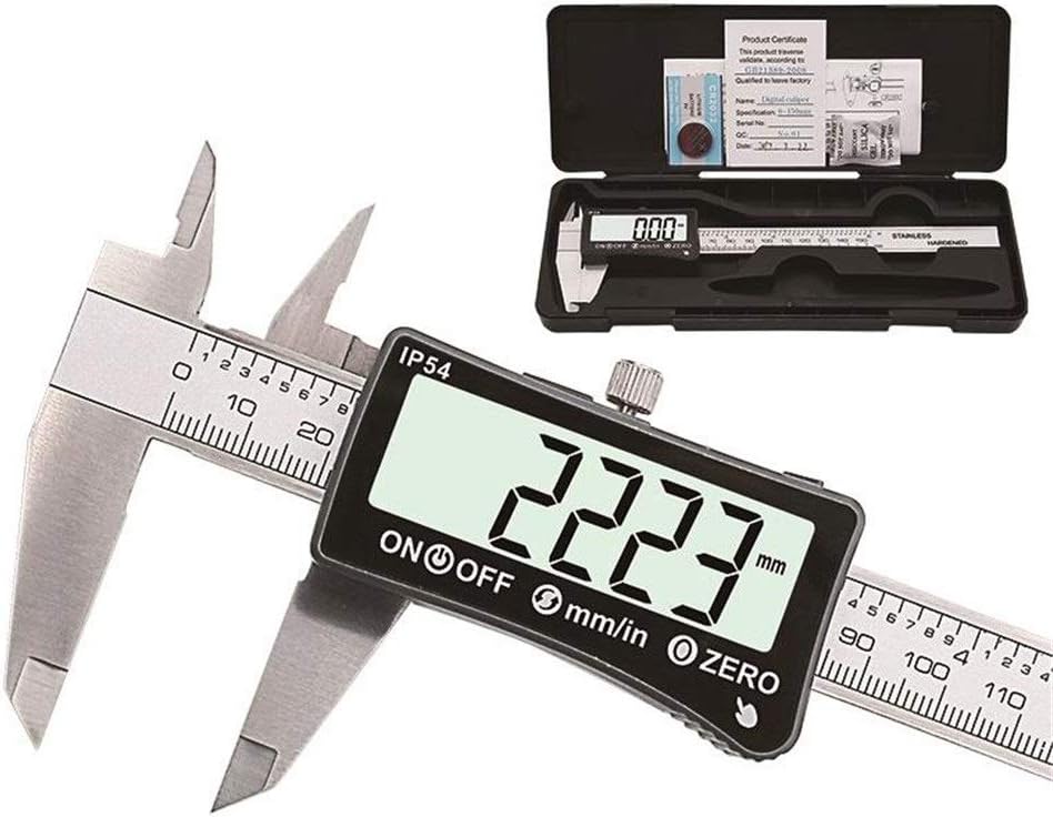 Amazon.co.jp マイクロメーター IP54クーラントプルーフデジタルキャリパーフルスクリーンLCDディスプレイ150ミリメートル