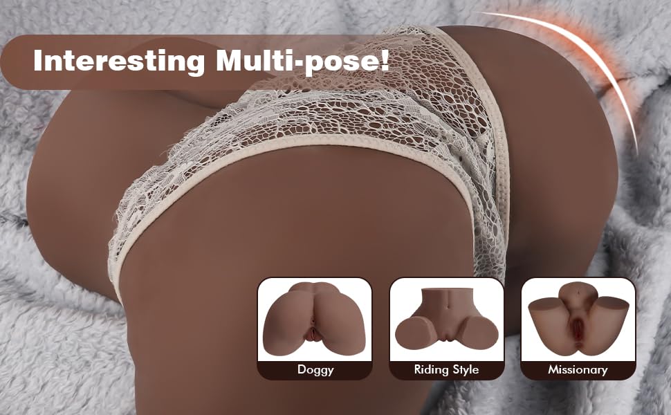 Image of Sex Doll Male Masturbator with Anal Vagina Sex Stroker Realistic Big Butt Brown Sex Dolls Pocket Pussy Ass Masturbator Lifelike Sex Toys for Men Masturbation Adult Toys for Men's Sex Orgasm