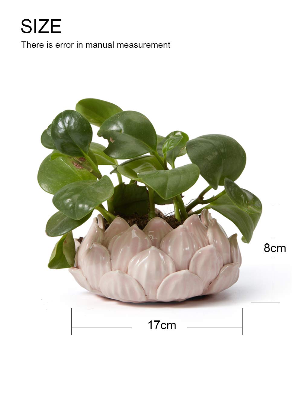 SEINHIJO Blumentöpfe Sukkulenten Kaktus Töpfe Keramik Aufbewahrung 18cm | Glänzend Rosa Schmuckhalter Kerzenhalter Modern Deko Skulptur Feiertag Geschenk für Tischplatte Schreibtisch Bücherregal