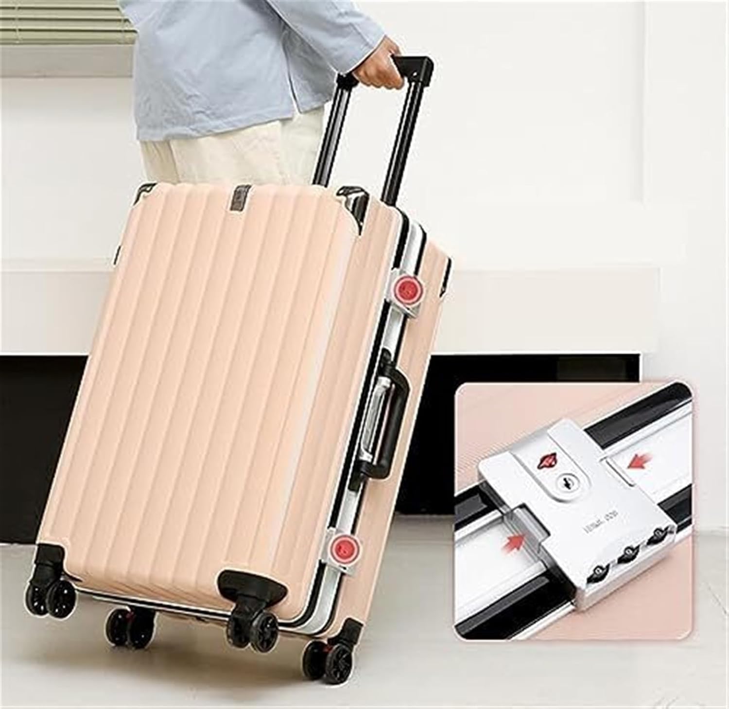 Maletas duras con Ruedas, Equipaje con Marco de Aluminio y Puerto de Carga USB, Cubierta de Carrito de Viaje portátil