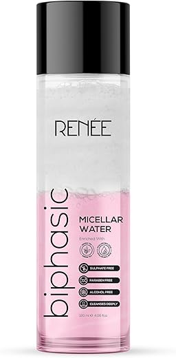 RENEE Biphasic Micellar Water- Effortless Makeup Removal, Unclogs Pores & Exfoliates Gently, Infused with Green Tea & Nourishing Oils, Alcohol-Free & Paraben-Free, Suitable for…