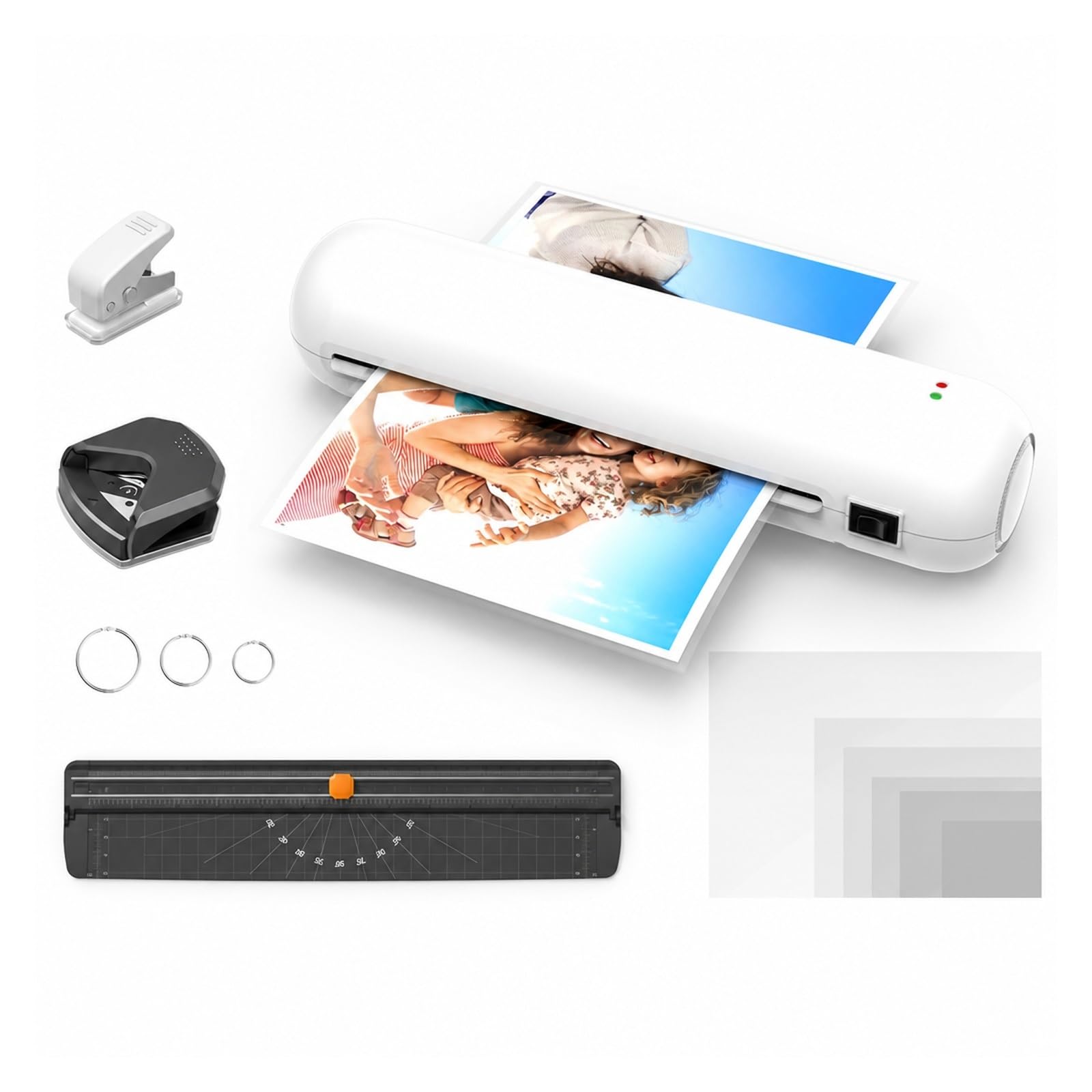 Laminator, Zestaw Maszyn Do Laminowania Biurkowego, Na Gorąco I Zimno, 9 Cali, A4 do domu i biura