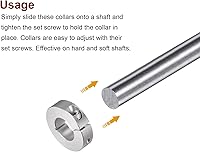Vista 4 de HARFINGTON Juego de 2 piezas de collar de eje de 0.866 in de diámetro de aleación de aluminio con tornillo dividido collares de abrazadera, 1.772 in